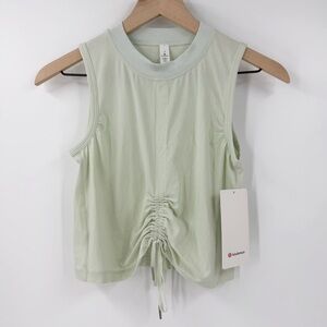 NWT Lululemon Cinch Me Up Front Crop Tank 2 Mint Green Gym Workout